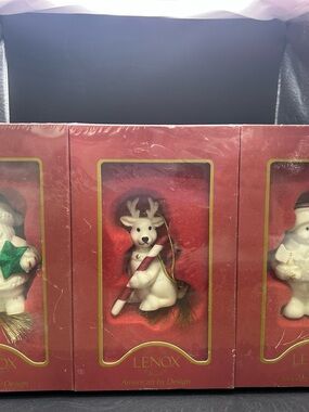 Lenox "American by Design" 3-Pack Ornament Set New In Shrink Wrap Rare Set